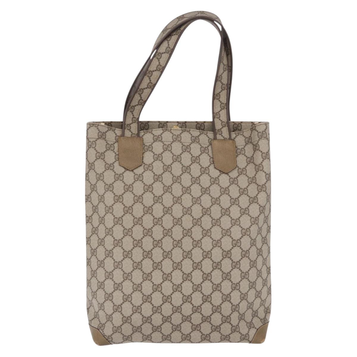 GUCCI GG Supreme Tote Bag PVC Beige Gold 002 103 1301 Auth 193534
