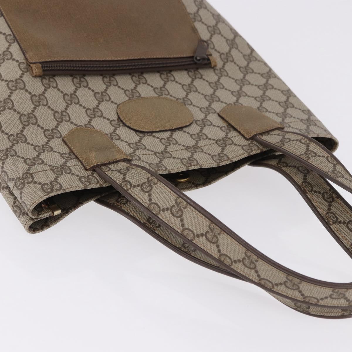GUCCI GG Supreme Tote Bag PVC Beige Gold 002 103 1301 Auth 193534