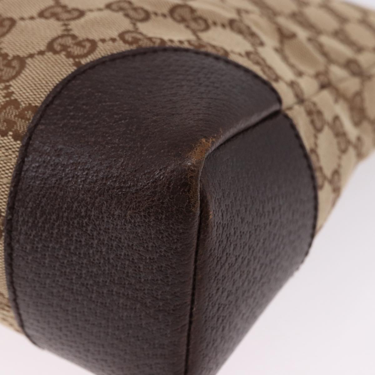 GUCCI GG Canvas Shoulder Bag Beige Silver 110054 Auth 193535