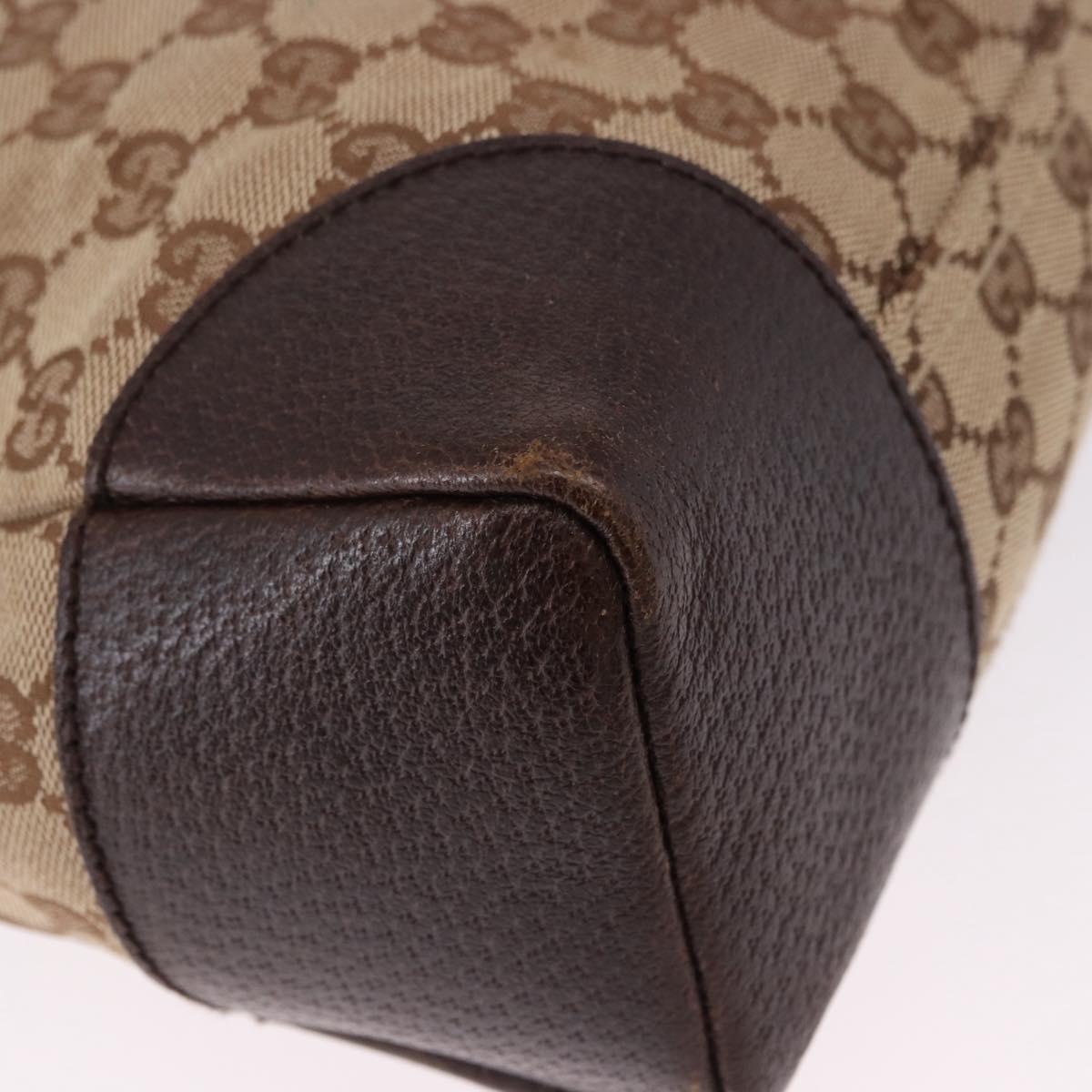 GUCCI GG Canvas Shoulder Bag Beige Silver 110054 Auth 193535