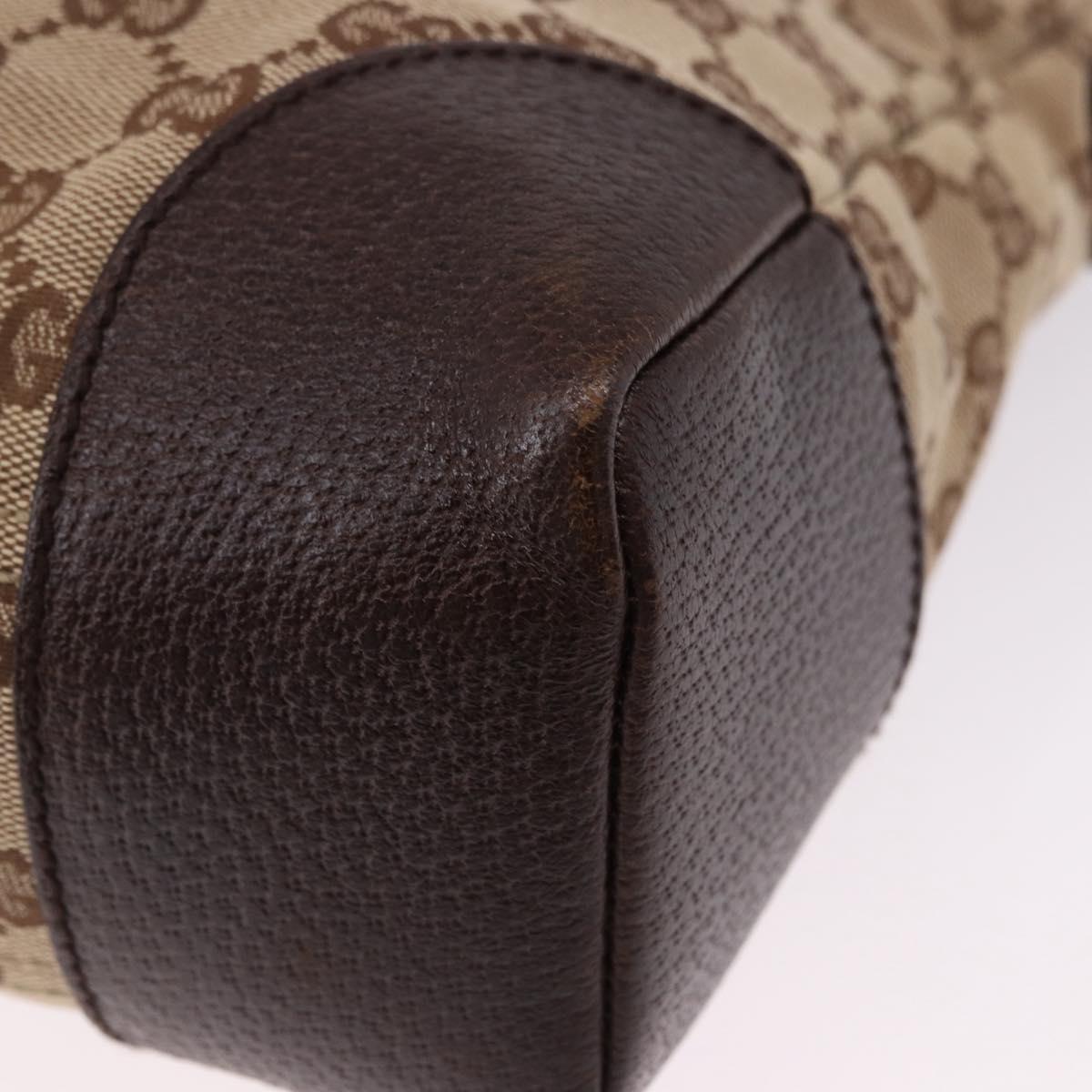 GUCCI GG Canvas Shoulder Bag Beige Silver 110054 Auth 193535