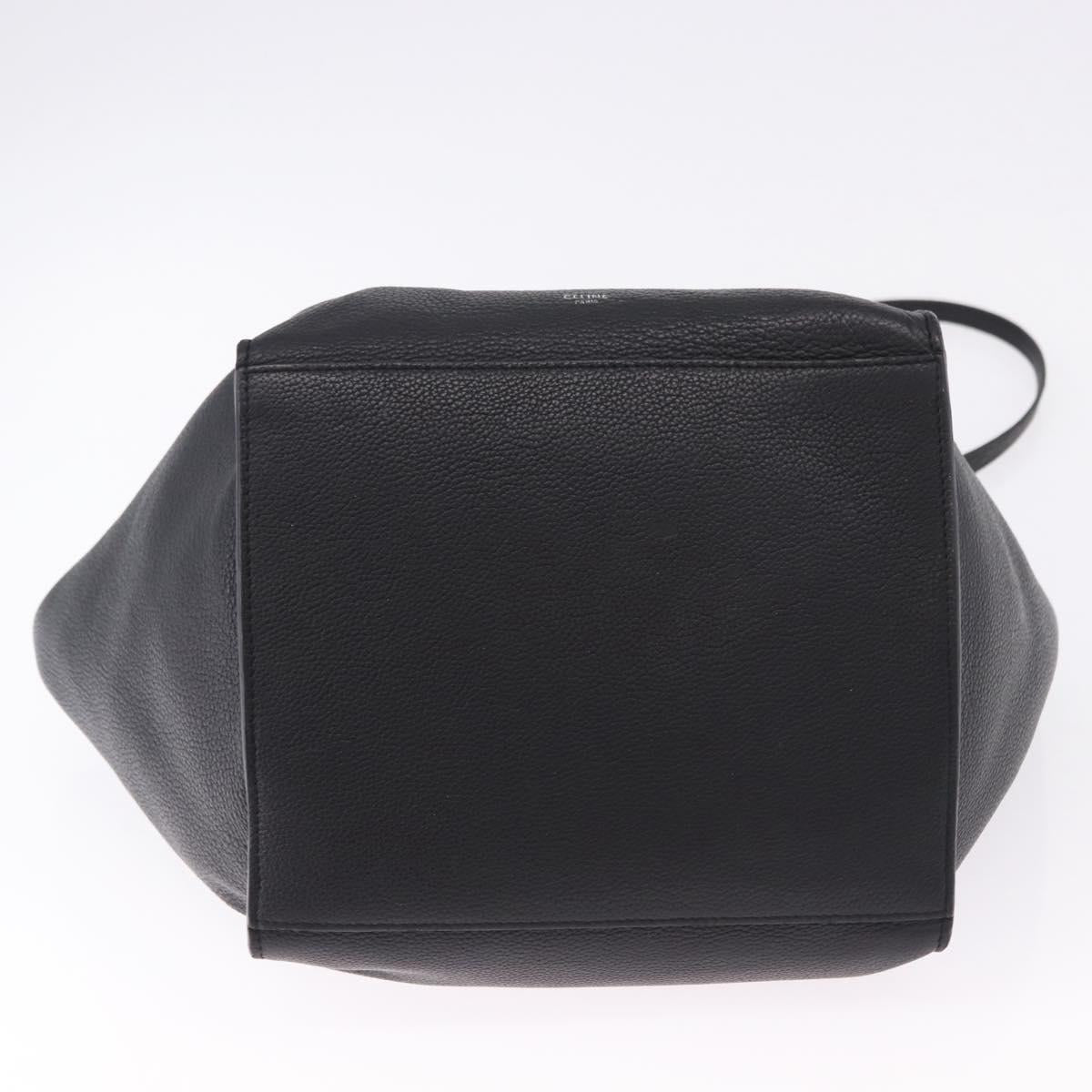 CELINE Big Bag Small Leather 2way Black Silver Auth 193536V