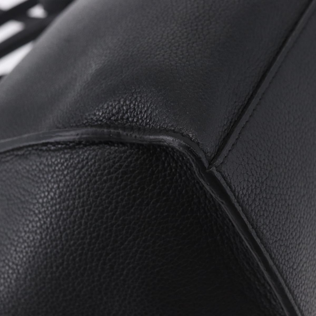 CELINE Big Bag Small Leather 2way Black Silver Auth 193536V