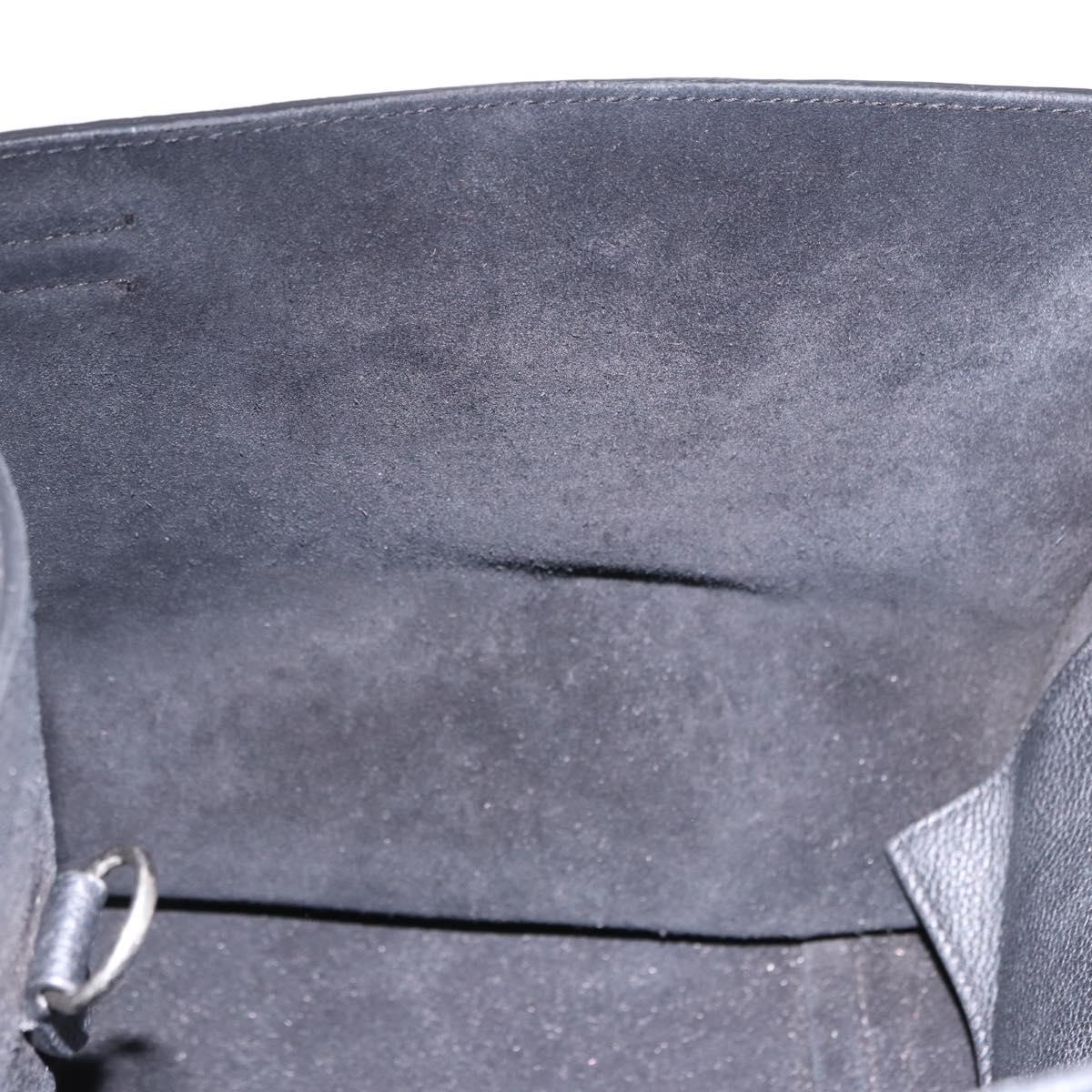 CELINE Big Bag Small Leather 2way Black Silver Auth 193536V