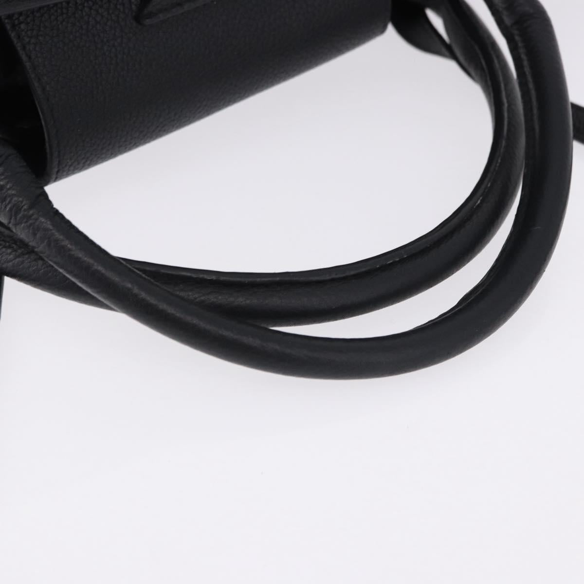 CELINE Big Bag Small Leather 2way Black Silver Auth 193536V