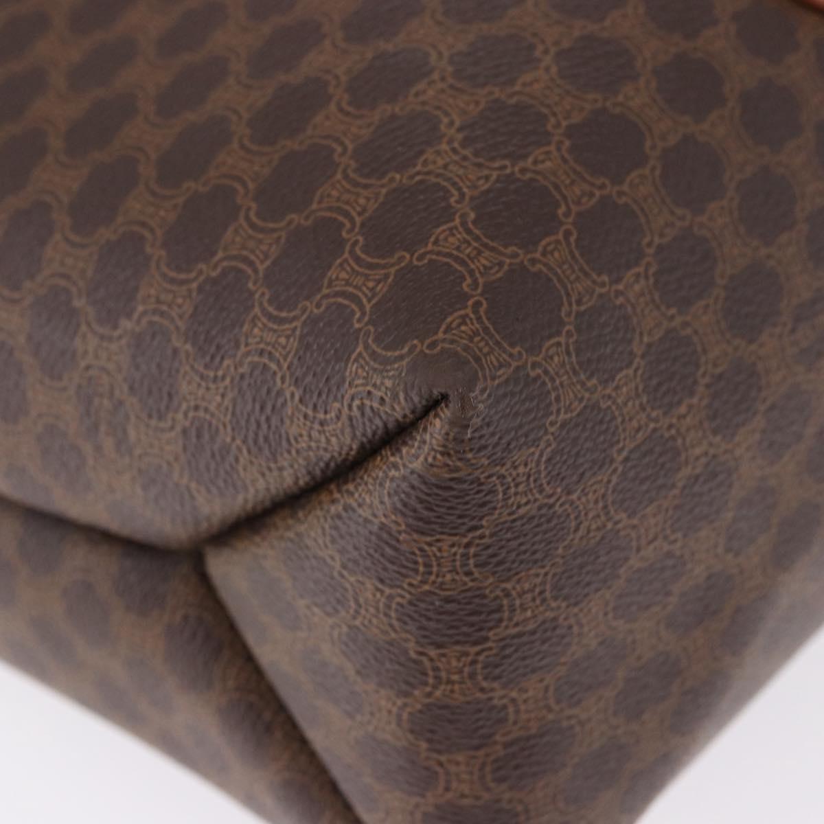 CELINE Macadam Canvas Tote Bag PVC Leather Brown Gold Auth 193538