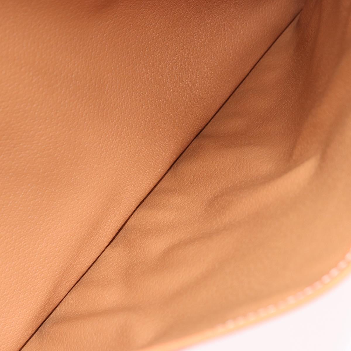 CELINE Macadam Canvas Clutch Bag PVC Leather Brown Gold Auth 193540V
