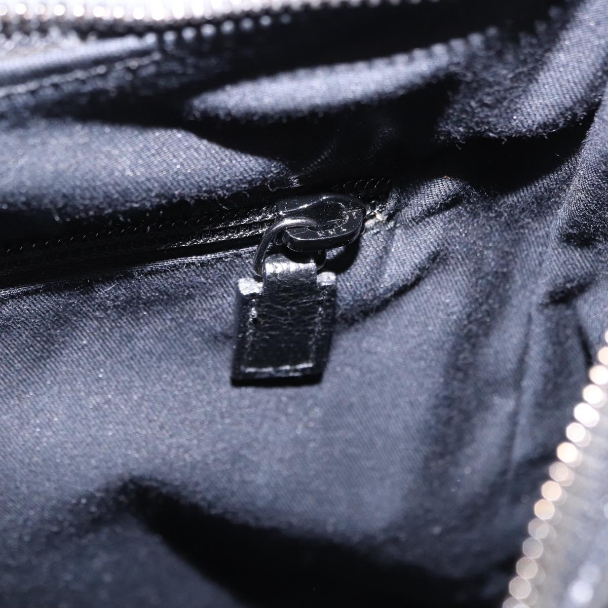 GUCCI GG Canvas Shoulder Bag Black Silver 131211 Auth 193541