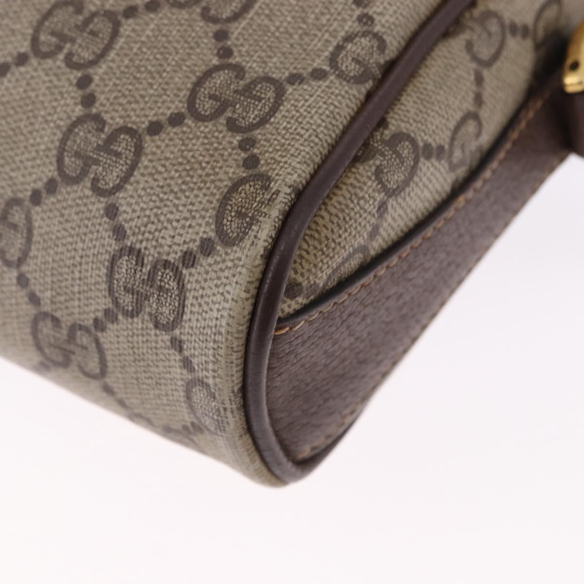 GUCCI GG Supreme Web Sherry Line Bag PVC Beige Gold 89 02 018 Auth 193543
