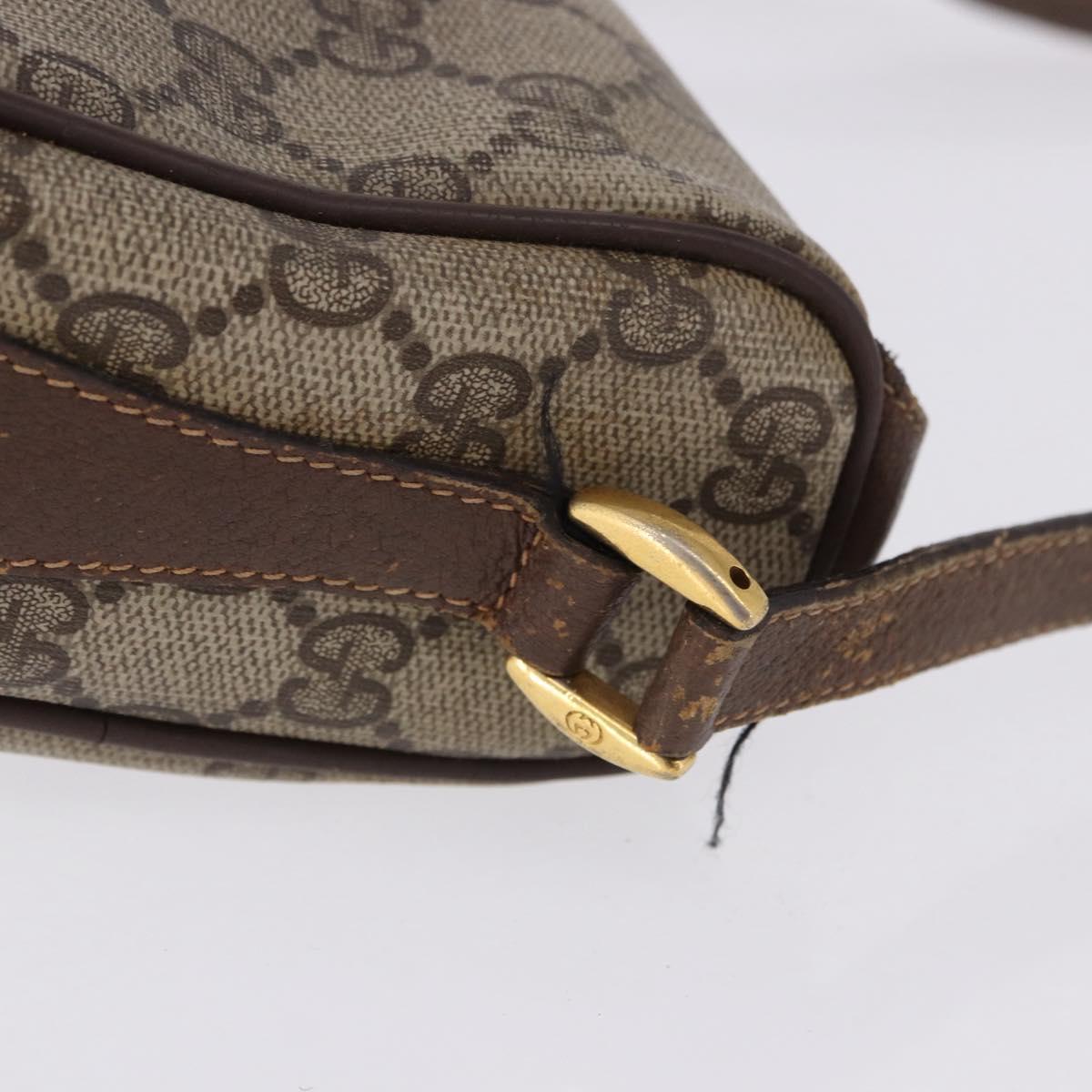 GUCCI GG Supreme Web Sherry Line Bag PVC Beige Gold 89 02 018 Auth 193543