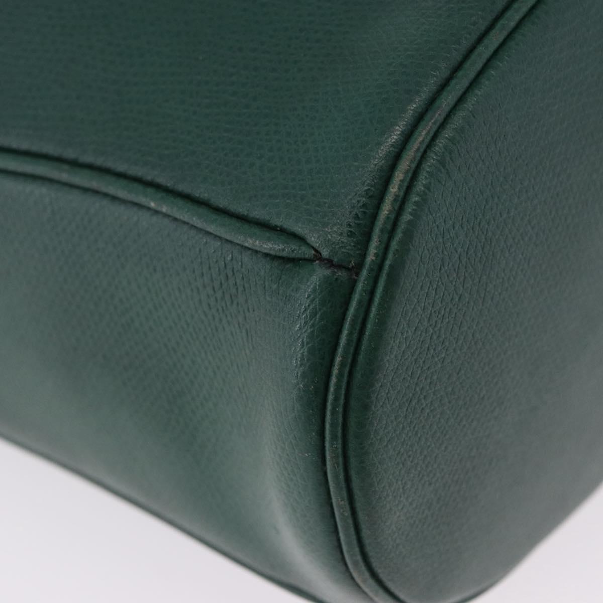 SAINT LAURENT Shoulder Bag Leather Green Gold Auth 193547A