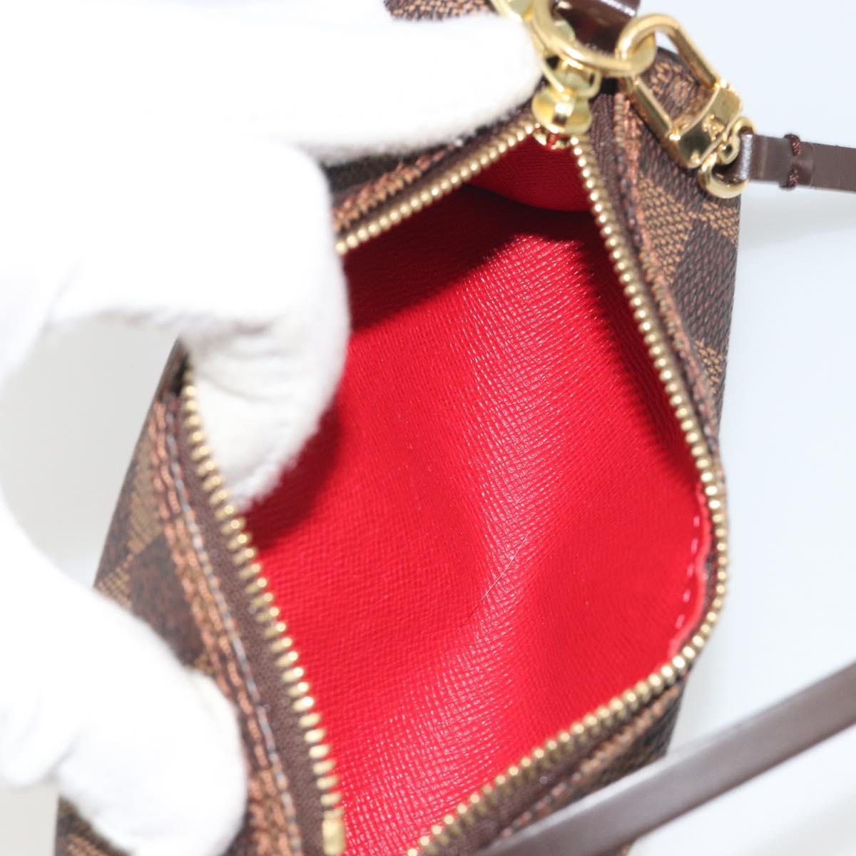 LOUIS VUITTON Damier Ebene Papillon Pouch LV Auth 193550V