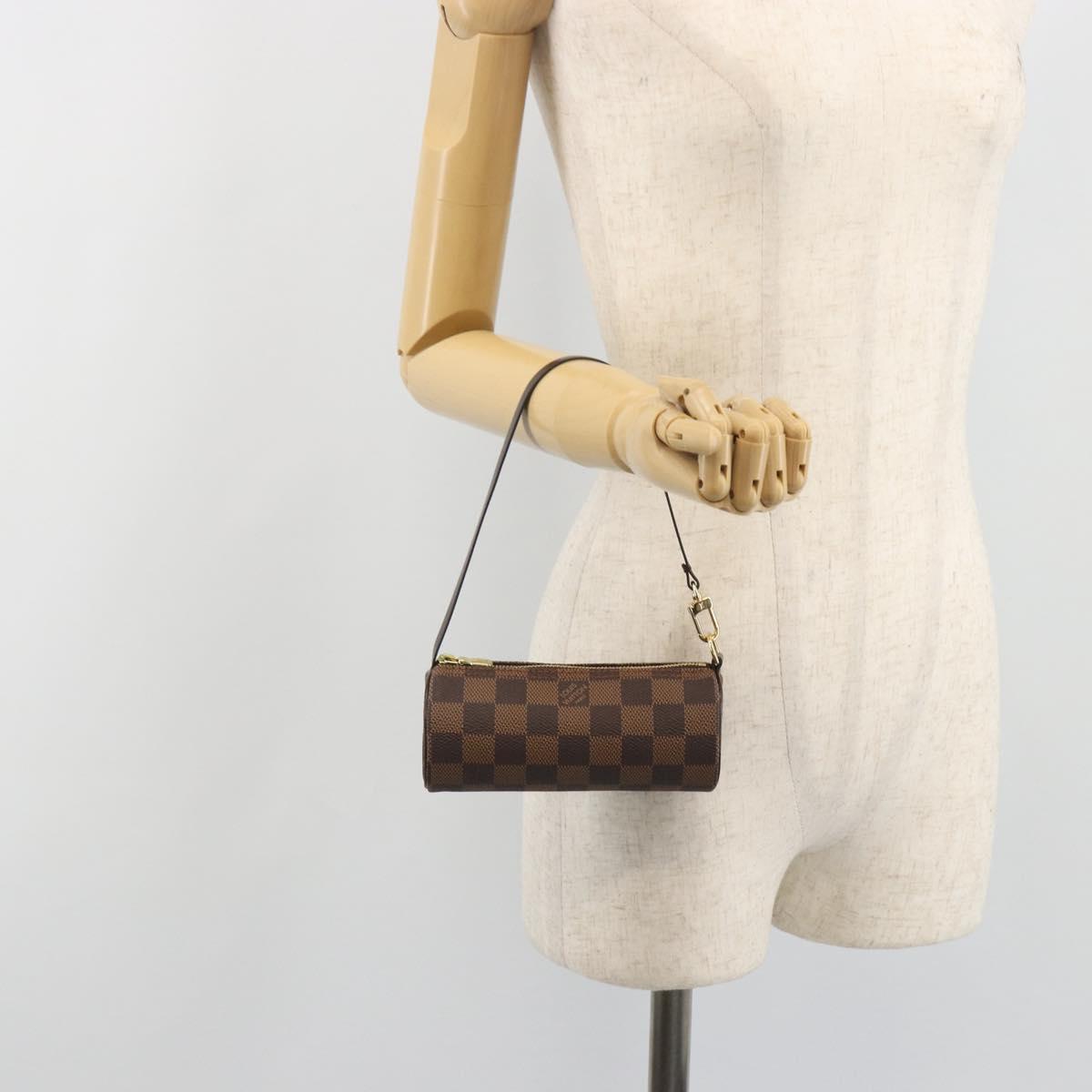 LOUIS VUITTON Damier Ebene Papillon Pouch LV Auth 193550V