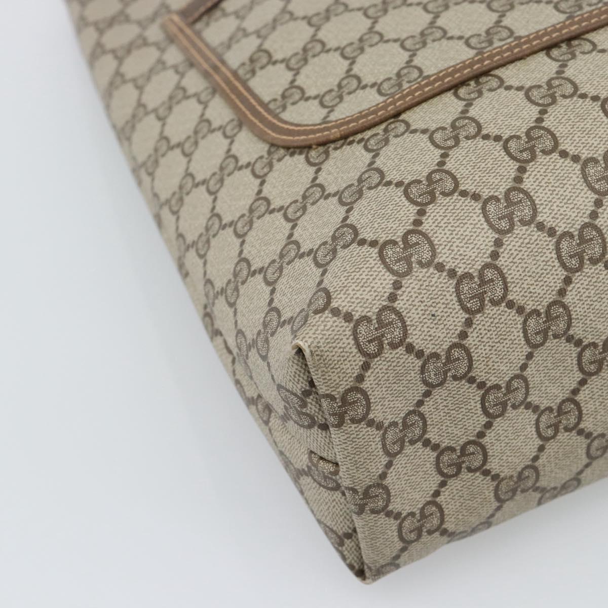 GUCCI GG Supreme Web Sherry Line Tote Bag PVC Beige 39 02 003 Auth 193552A