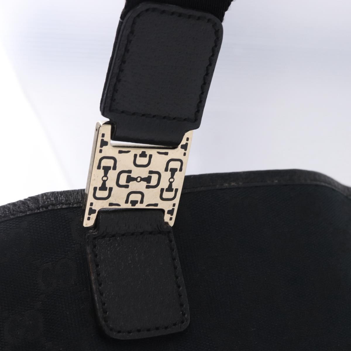 GUCCI GG Canvas Hand Bag Black Gold 145810 Auth 193556A
