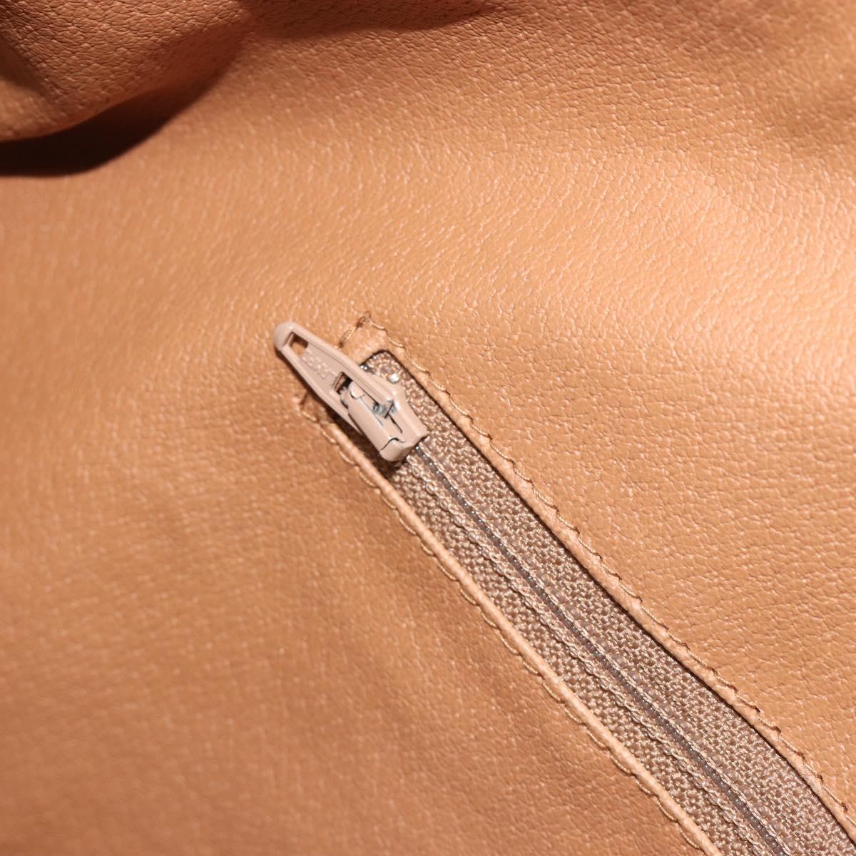 CELINE Macadam Canvas Boston Bag PVC Leather Brown Gold Auth 193560A