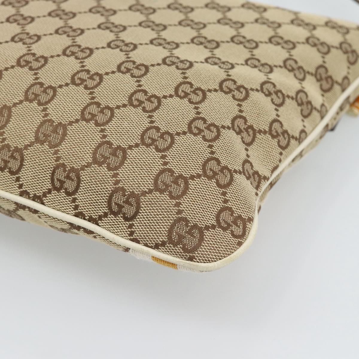 GUCCI GG Canvas Sherry Line Shoulder Bag Beige Gold 144388 Auth 193563A