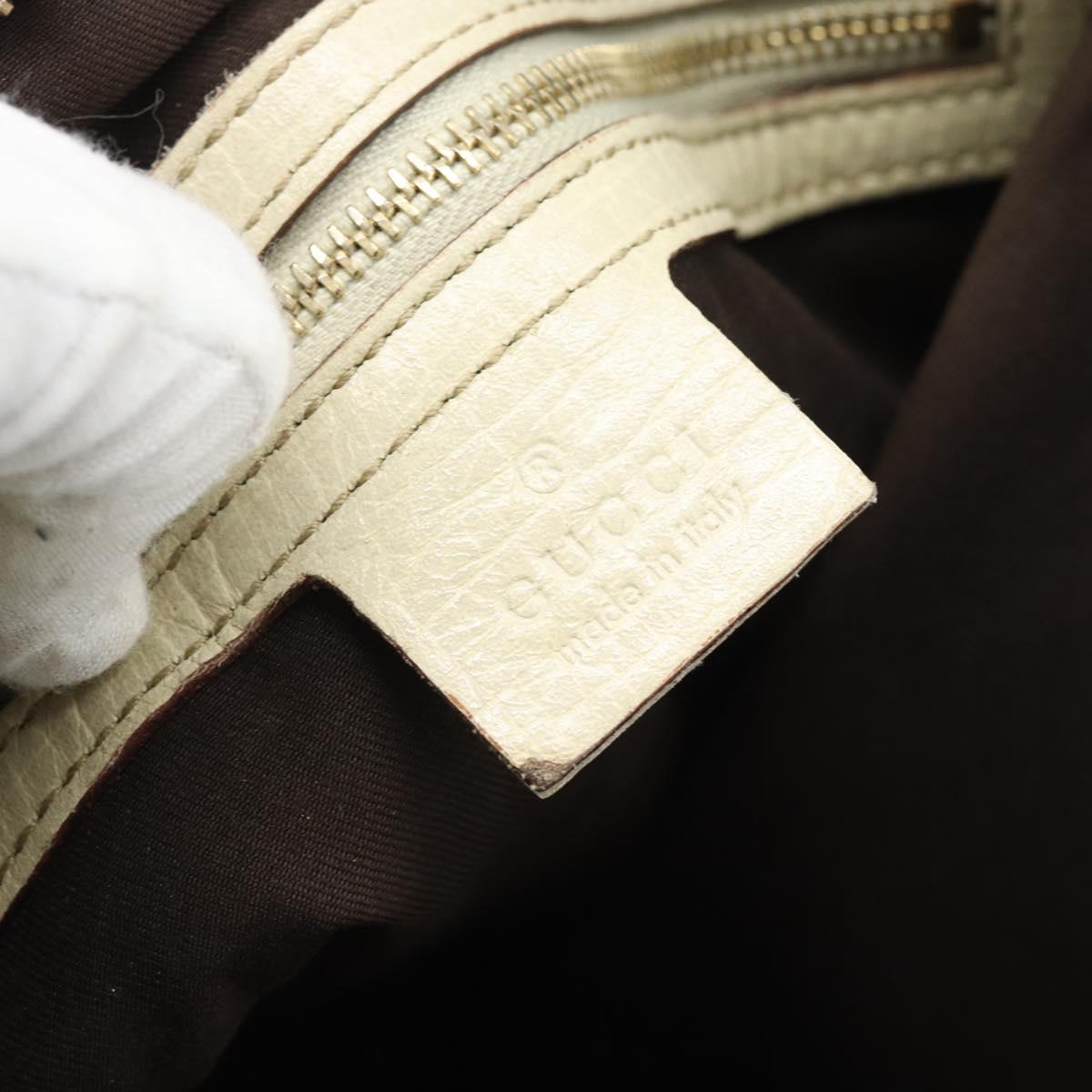 GUCCI GG Canvas Sherry Line Shoulder Bag Beige Gold 144388 Auth 193563A