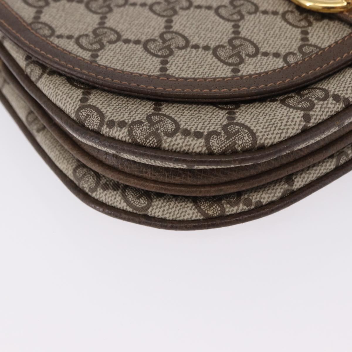 GUCCI GG Supreme Shoulder Bag PVC Beige Gold Auth 193564