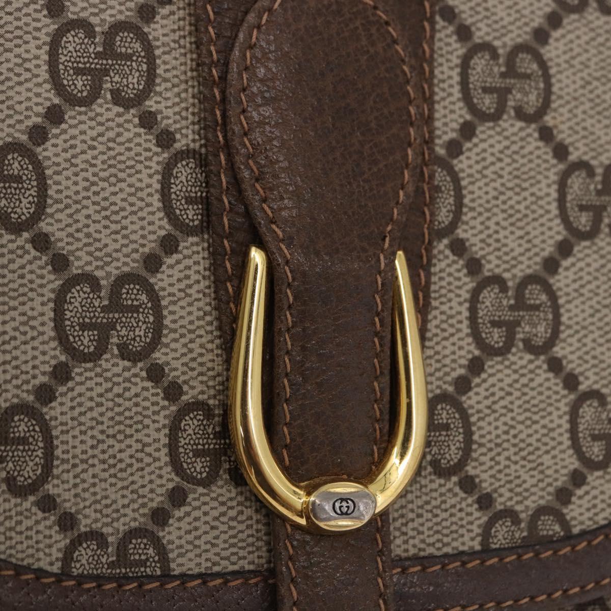GUCCI GG Supreme Shoulder Bag PVC Beige Gold Auth 193564