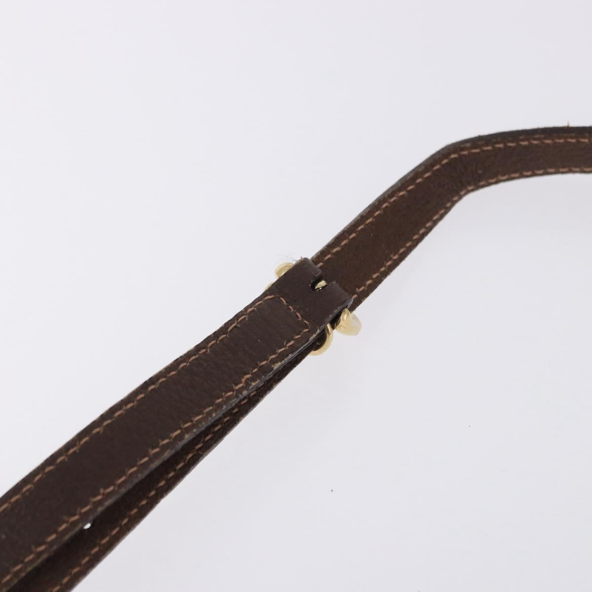 GUCCI GG Supreme Web Sherry Line Shoulder Bag PVC Beige Gold Auth 193565