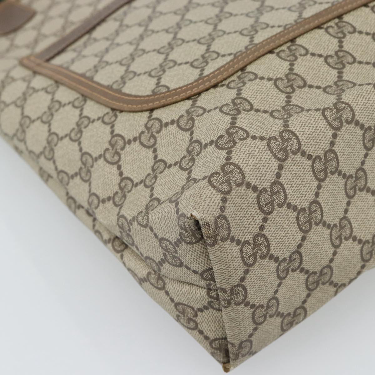 GUCCI GG Supreme Web Sherry Line Tote Bag PVC Beige 40 02 003 Auth 193566