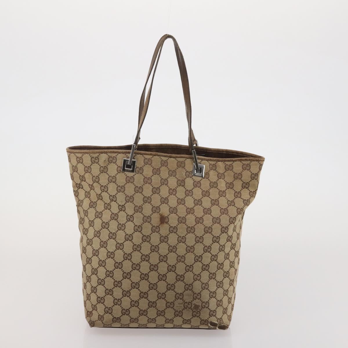GUCCI GG Canvas Sherry Line Tote Bag 2 Set Beige Auth 193567