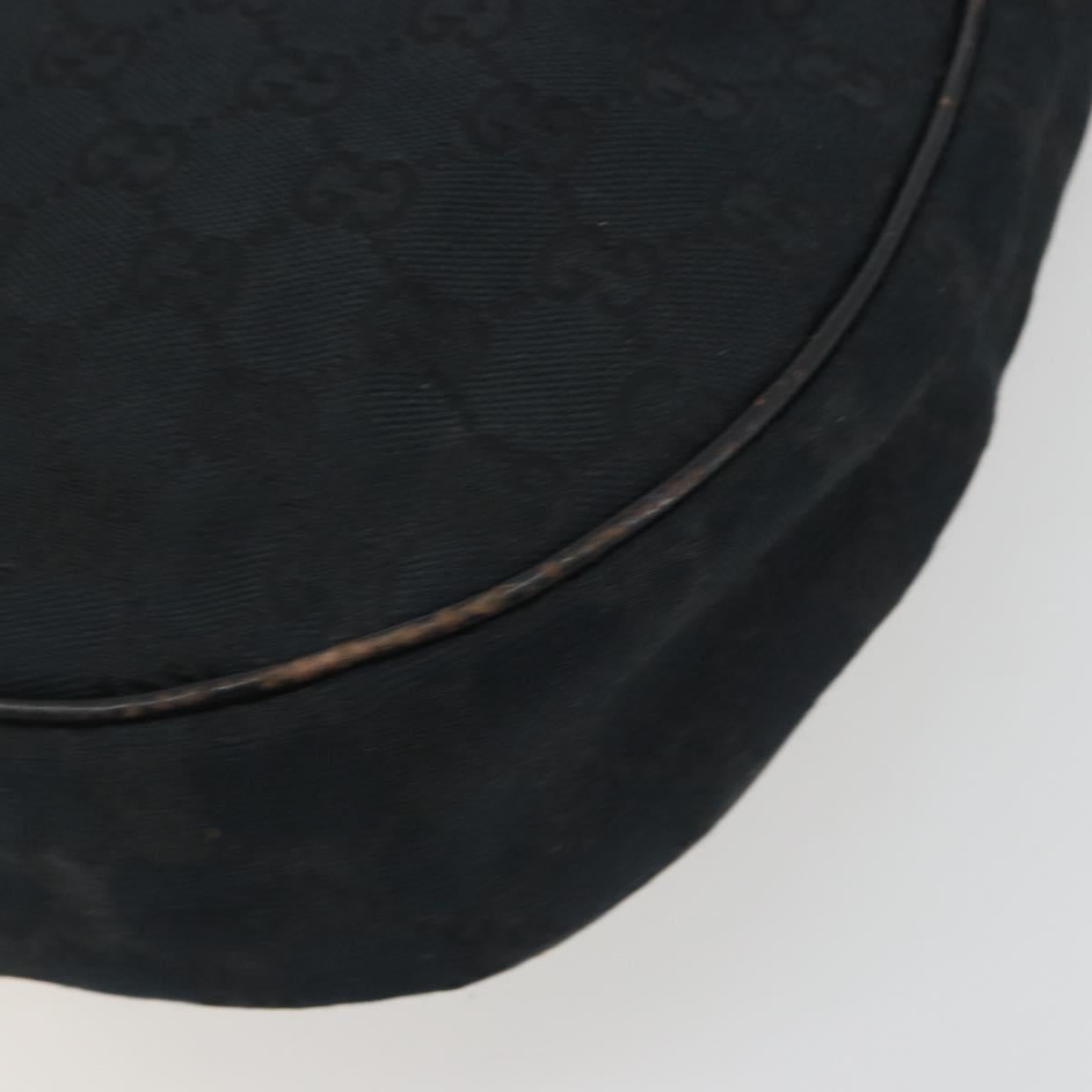 GUCCI GG Canvas Shoulder Bag Black Silver 122790 Auth 193570