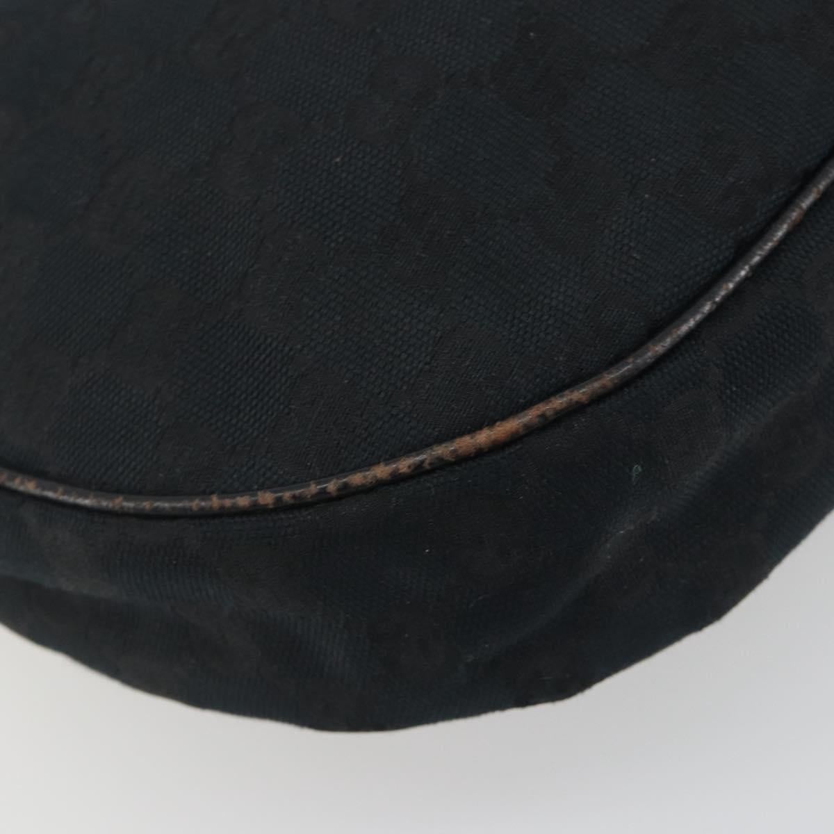 GUCCI GG Canvas Shoulder Bag Black Silver 122790 Auth 193570