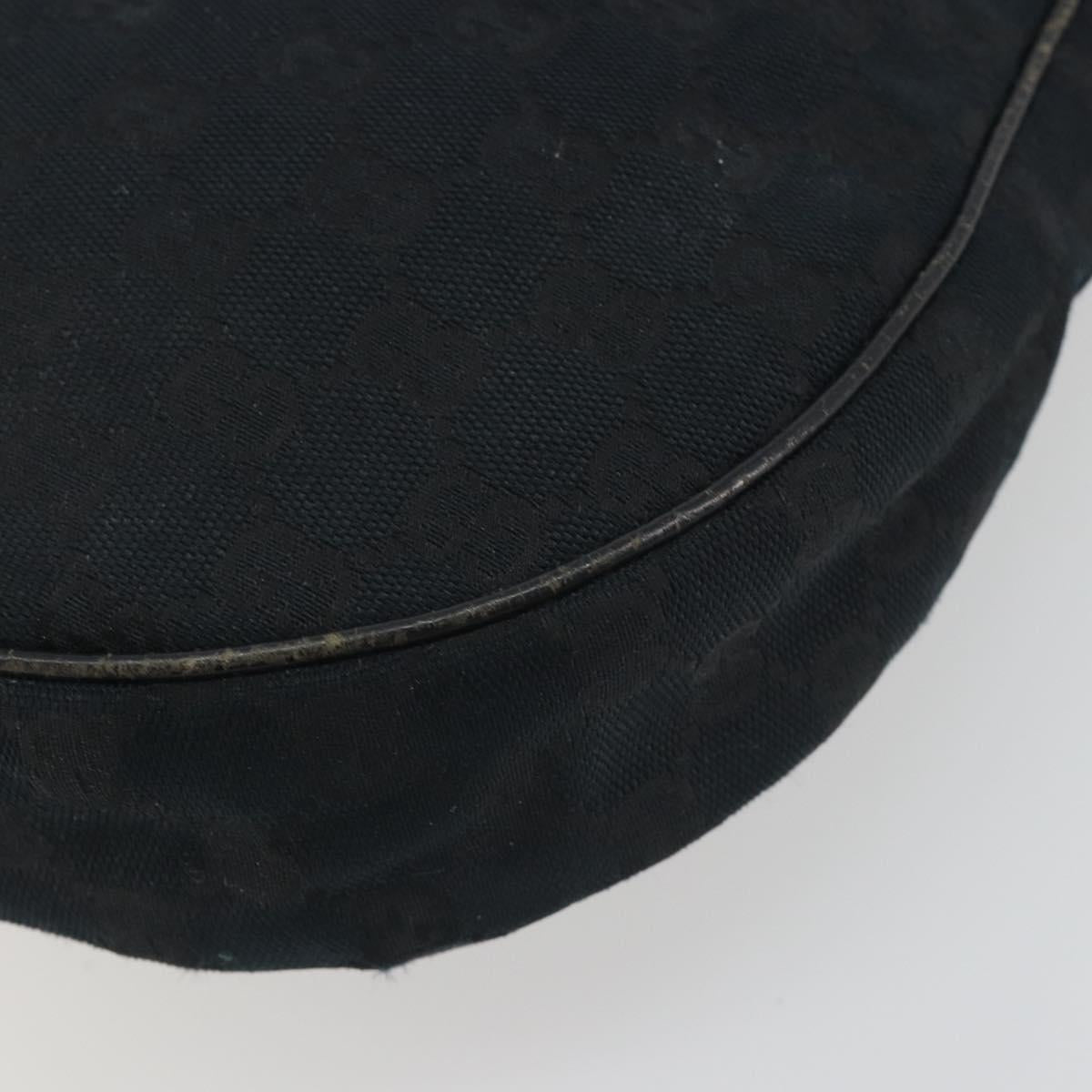 GUCCI GG Canvas Shoulder Bag Black Silver 122790 Auth 193570