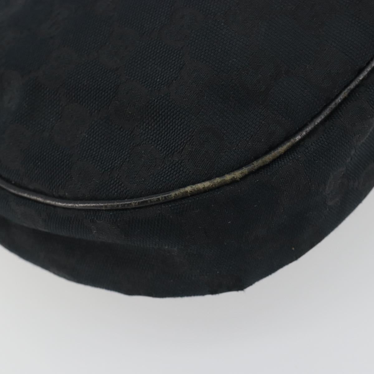 GUCCI GG Canvas Shoulder Bag Black Silver 122790 Auth 193570