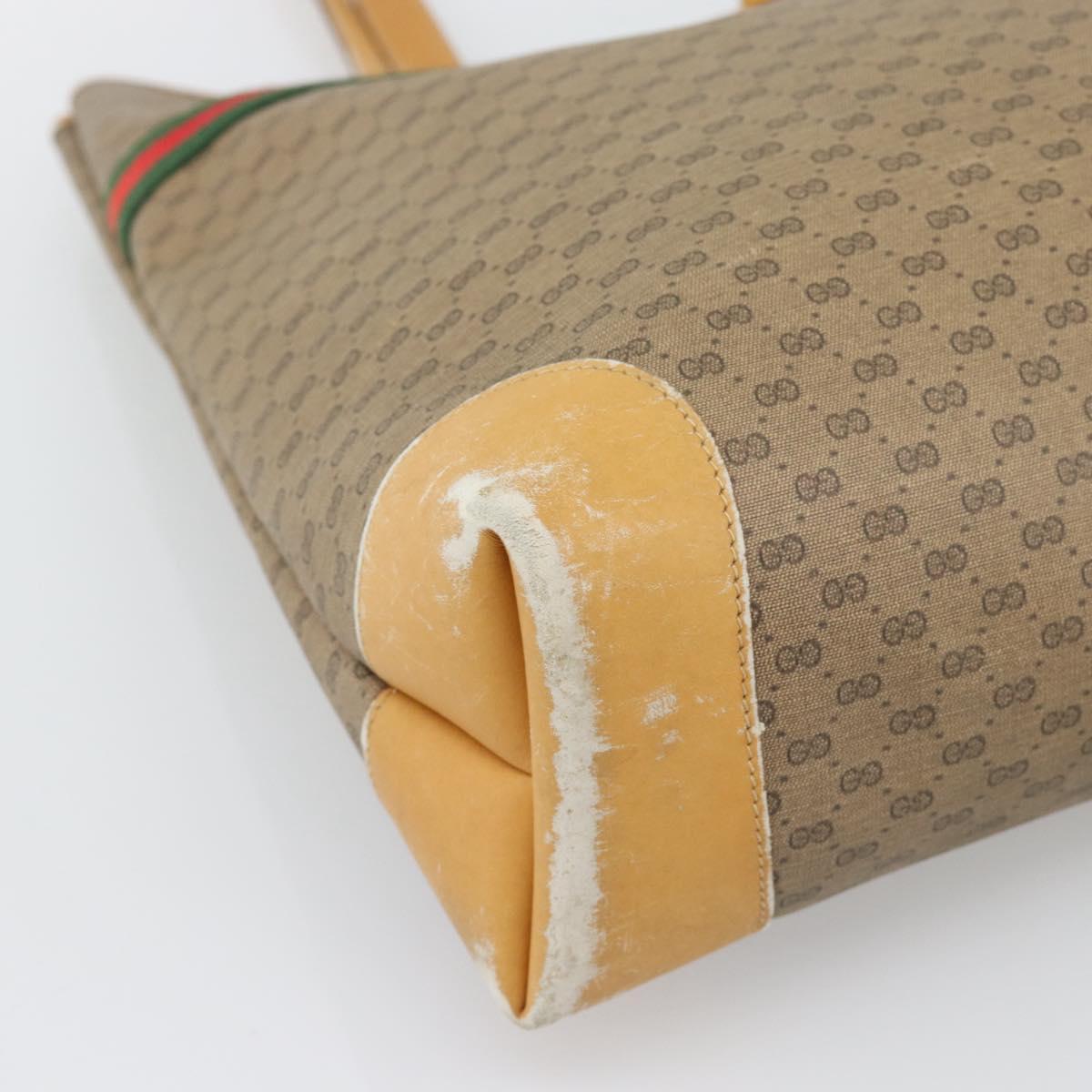 GUCCI Micro GG Supreme Web Sherry Line Bag Beige Gold 002 123 0174 Auth 193571