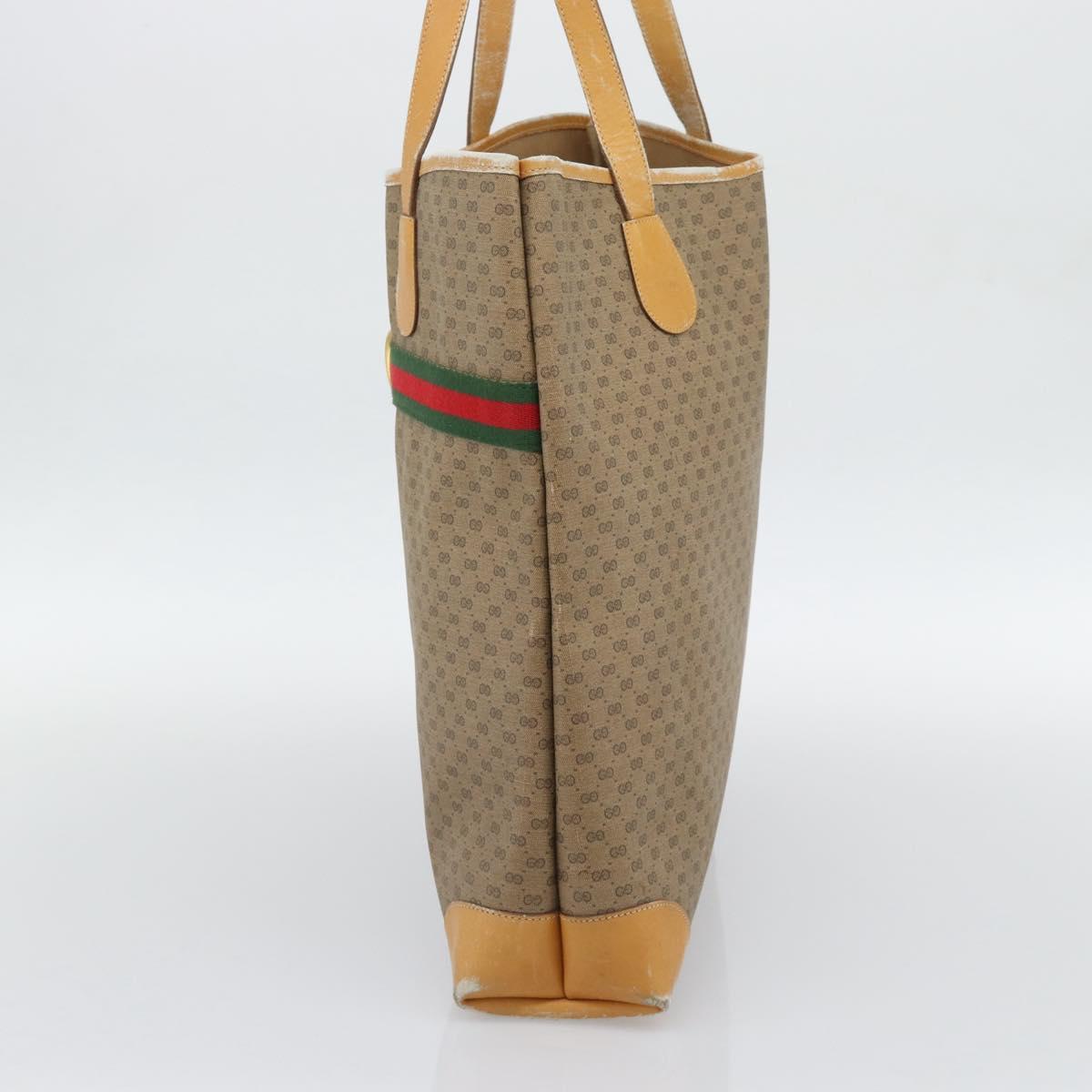 GUCCI Micro GG Supreme Web Sherry Line Bag Beige Gold 002 123 0174 Auth 193571