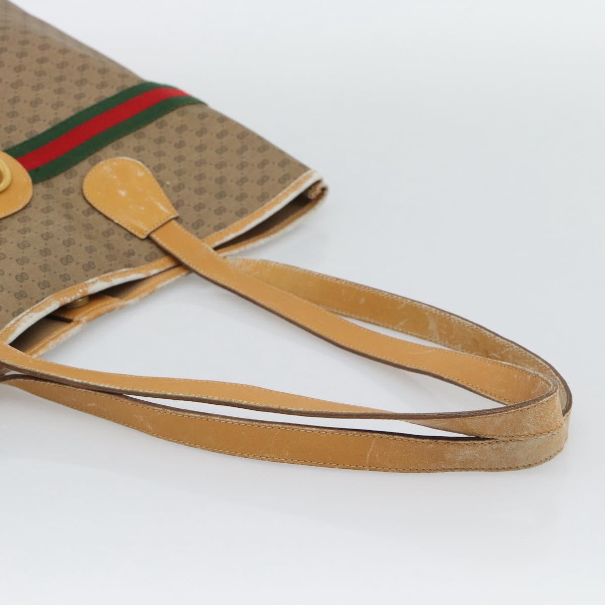 GUCCI Micro GG Supreme Web Sherry Line Bag Beige Gold 002 123 0174 Auth 193571