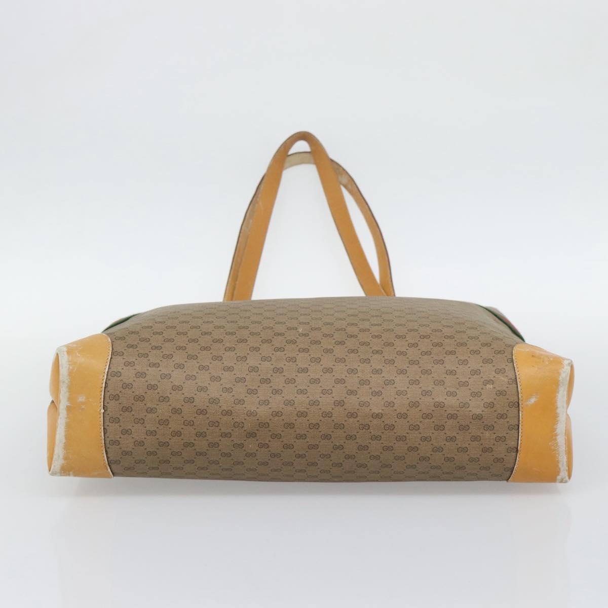 GUCCI Micro GG Supreme Web Sherry Line Bag Beige Gold 002 123 0174 Auth 193571