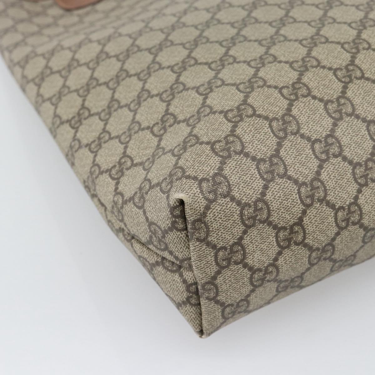 GUCCI GG Supreme Web Sherry Line Tote Bag PVC Beige Gold 002 58 6487 Auth 193572