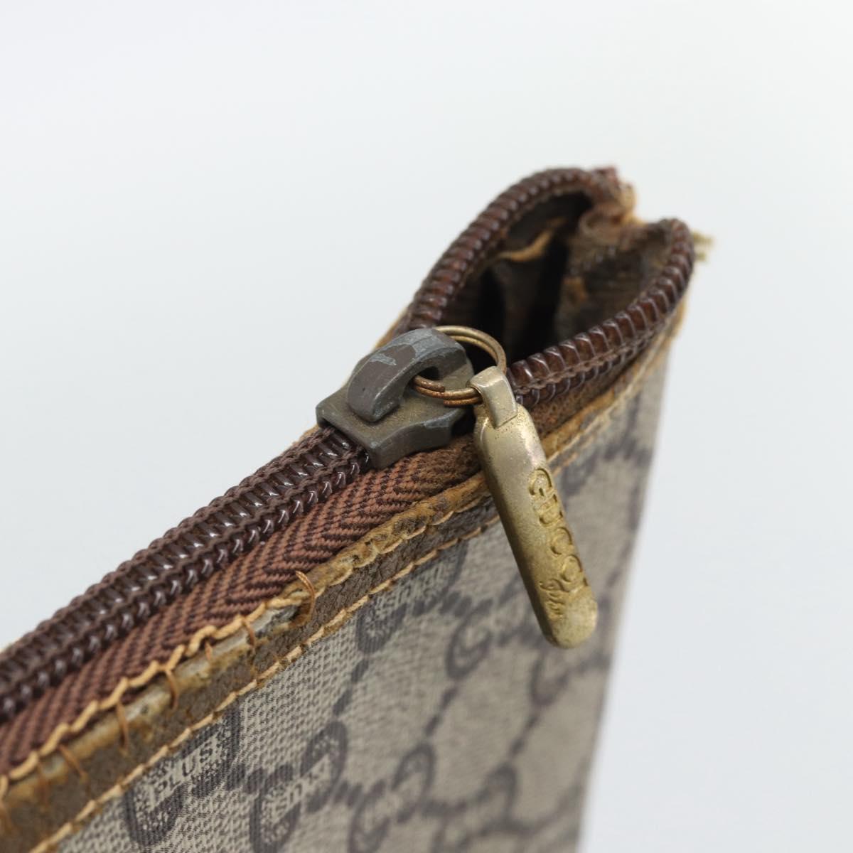 GUCCI GG Plus Supreme Web Sherry Line Tote Bag PVC Beige Gold Auth 193573