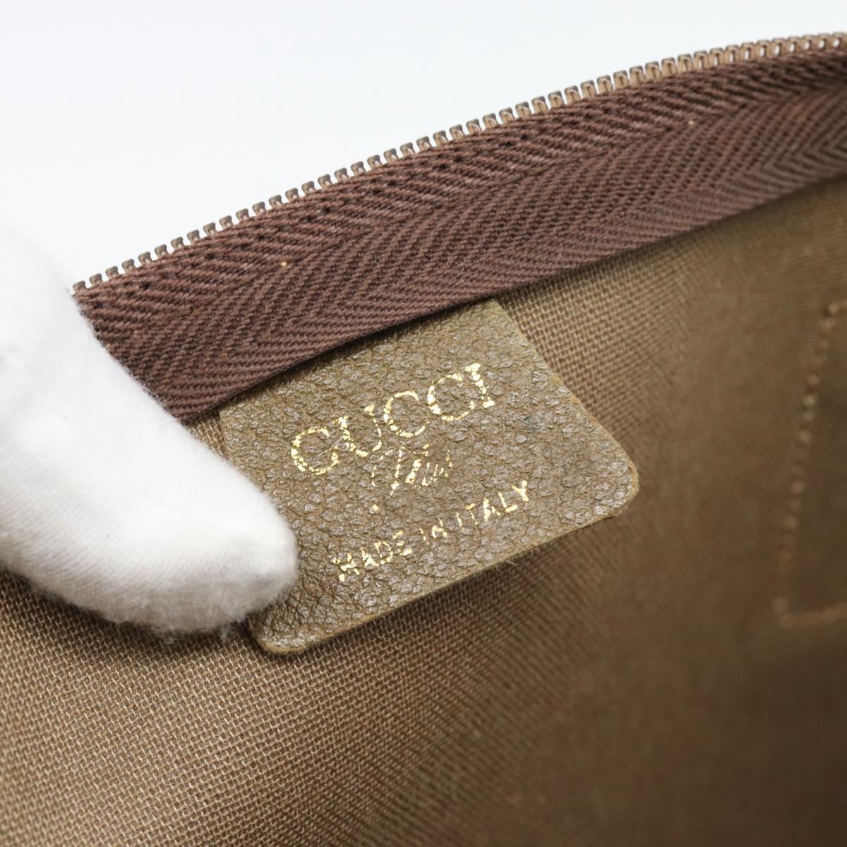 GUCCI GG Plus Supreme Web Sherry Line Tote Bag PVC Beige Gold Auth 193573