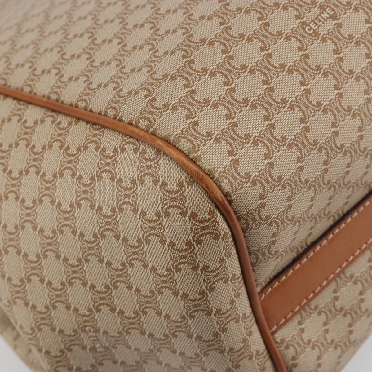 CELINE Macadam Canvas Tote Bag PVC Beige Gold Auth 193577