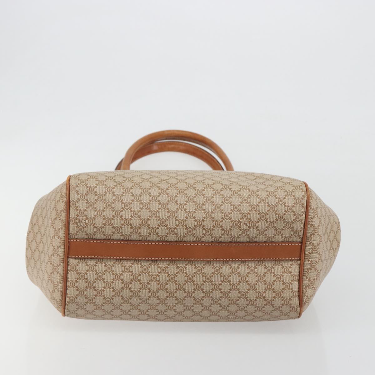 CELINE Macadam Canvas Tote Bag PVC Beige Gold Auth 193577