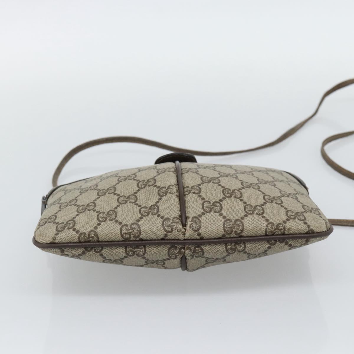 GUCCI GG Supreme Web Sherry Line Bag PVC Beige Gold 904 02 647 Auth 193581