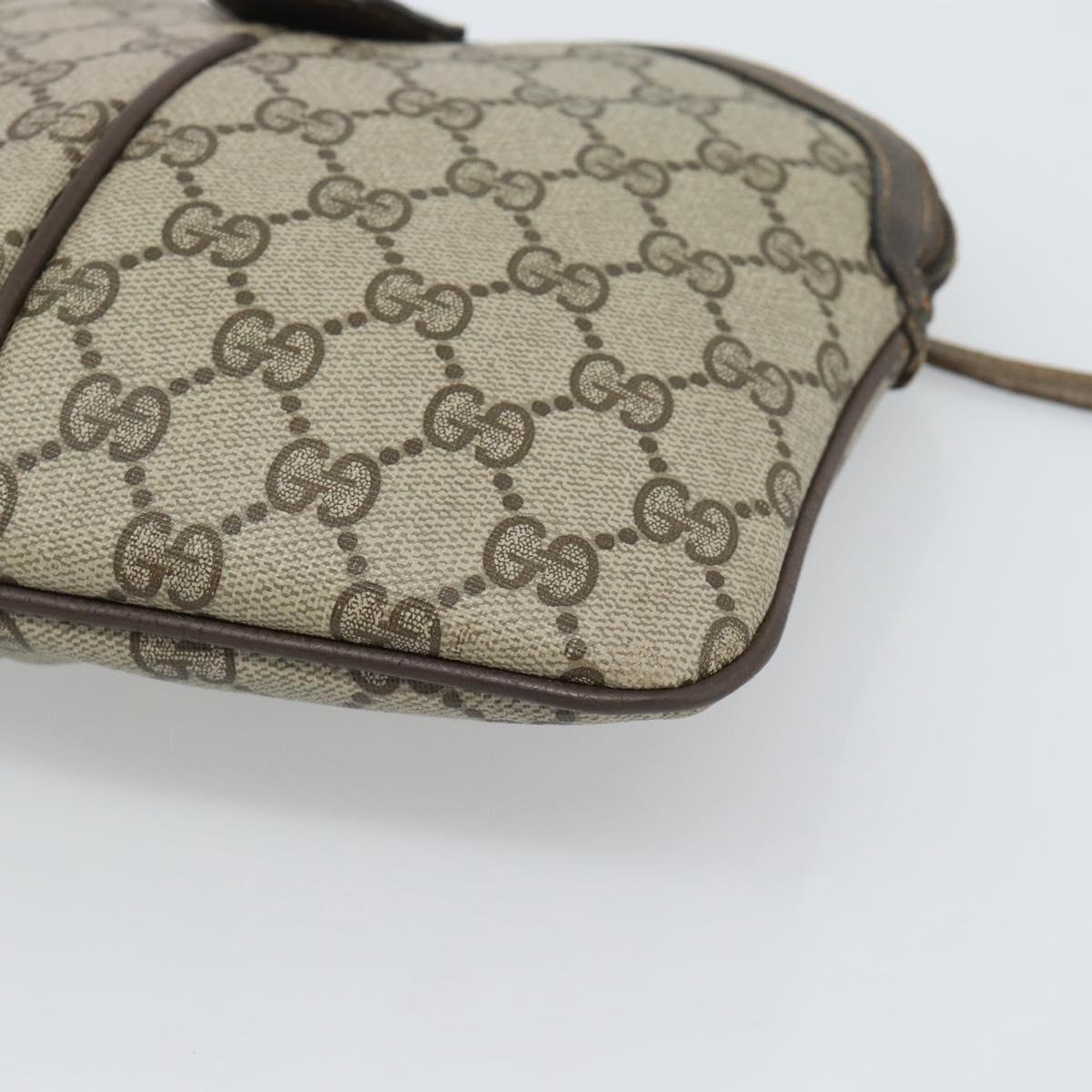 GUCCI GG Supreme Web Sherry Line Bag PVC Beige Gold 904 02 647 Auth 193581