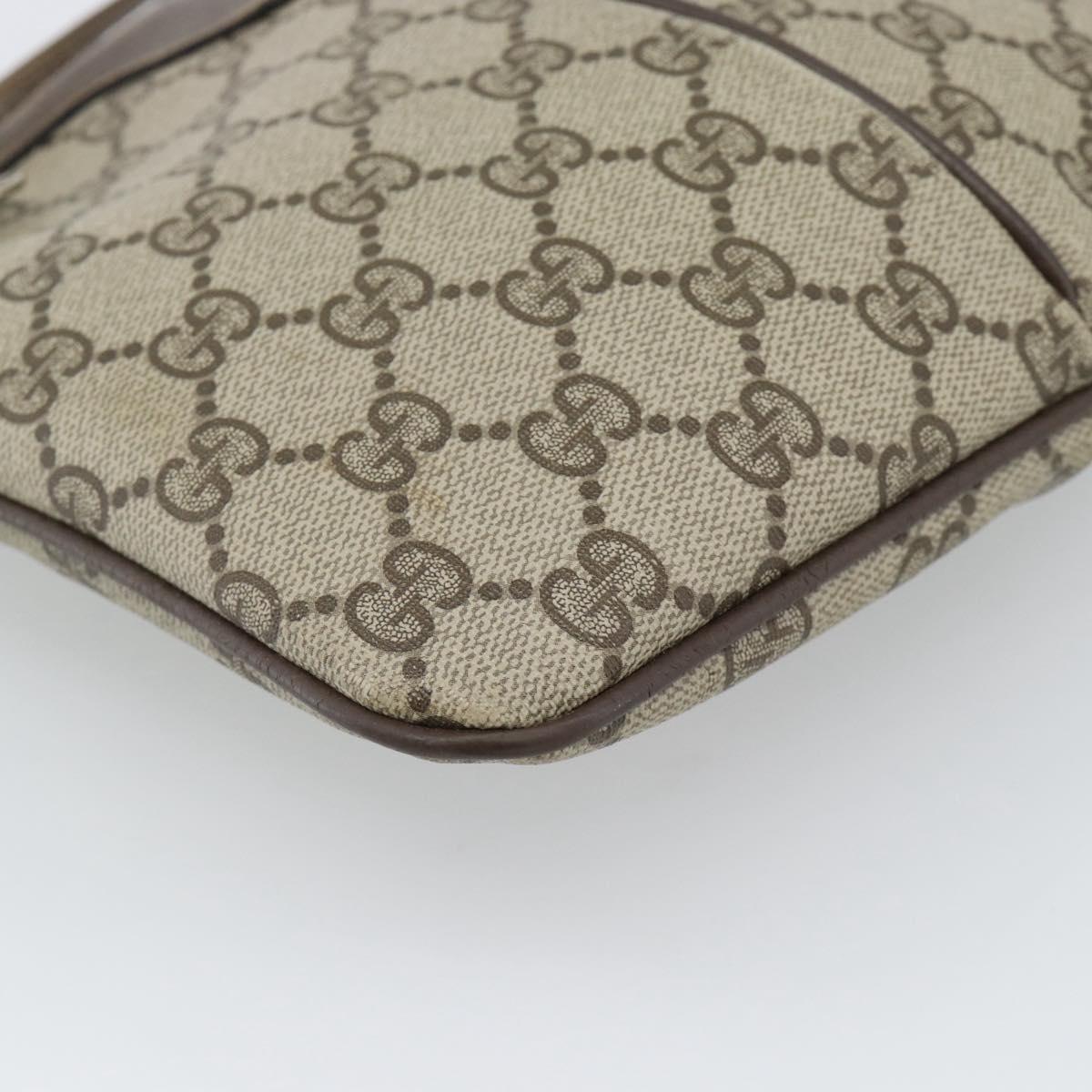 GUCCI GG Supreme Web Sherry Line Bag PVC Beige Gold 904 02 647 Auth 193581