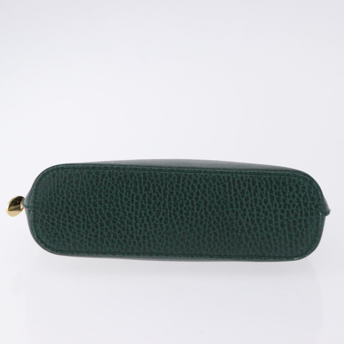 CARTIER Pouch Leather Green Gold Auth 193585V