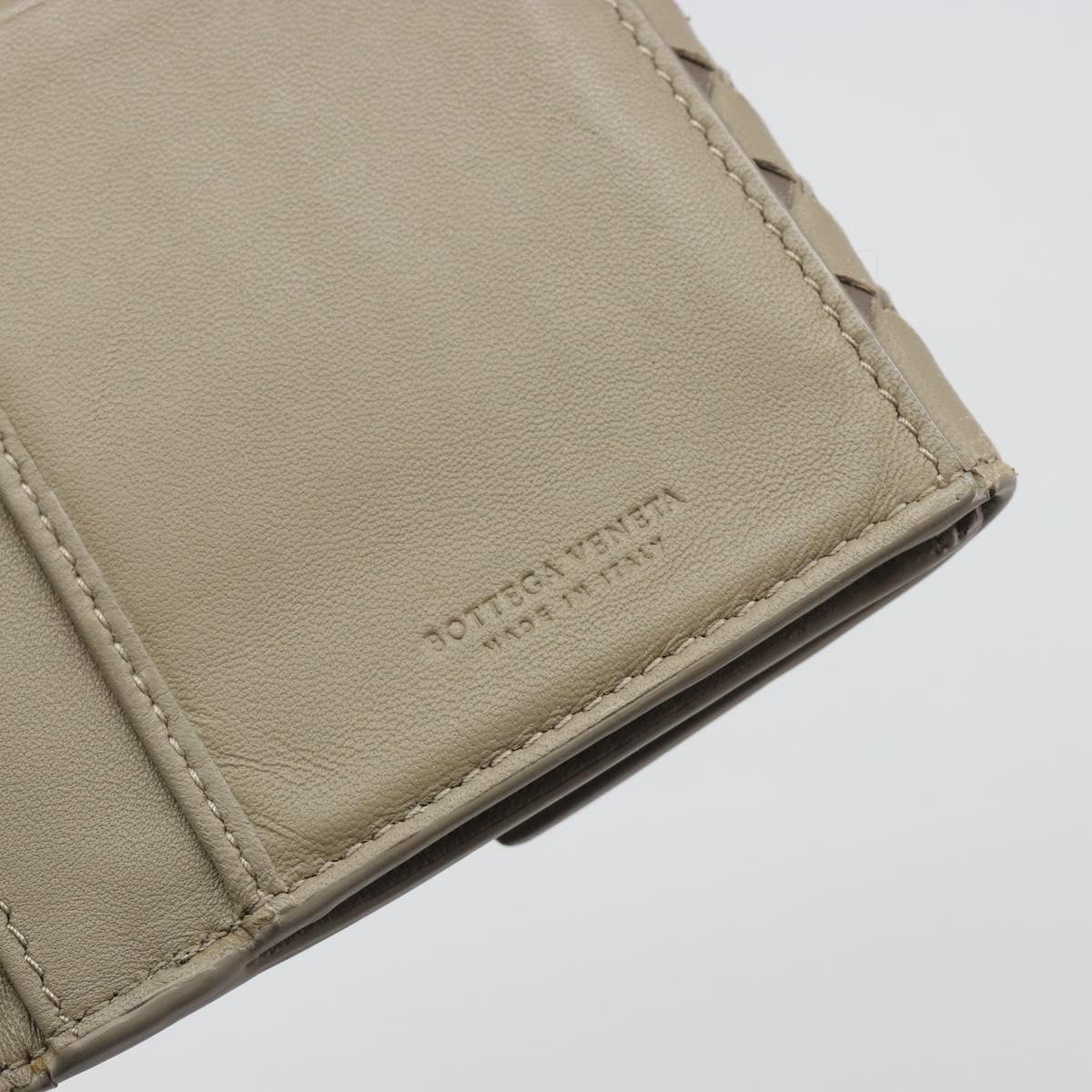 BOTTEGA VENETA INTRECCIATO Long Wallet Leather Gray Auth 193586A