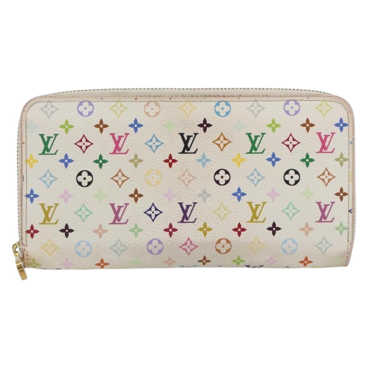 LOUIS VUITTON Monogram Multicolor Zippy Long Wallet White M60241 LV Auth 193587