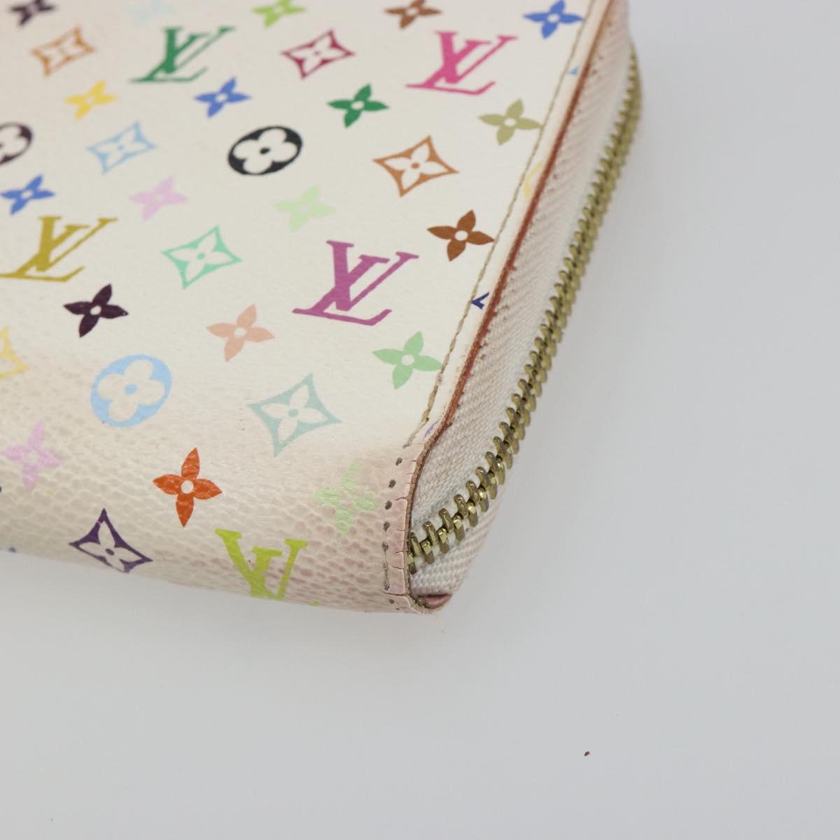 LOUIS VUITTON Monogram Multicolor Zippy Long Wallet White M60241 LV Auth 193587