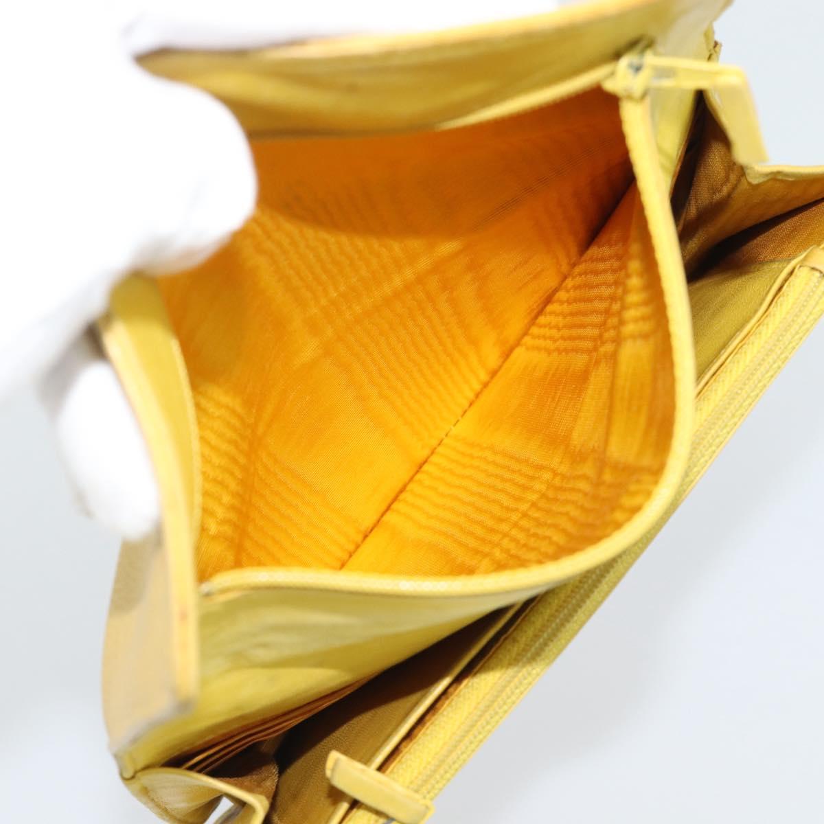 CHANEL COCO Mark Long Wallet Caviar Skin Yellow Gold CC Auth 193588