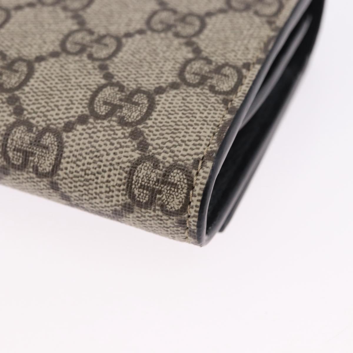 GUCCI GG Supreme Wallet PVC Leather Beige Gold 598587 Auth 193589M