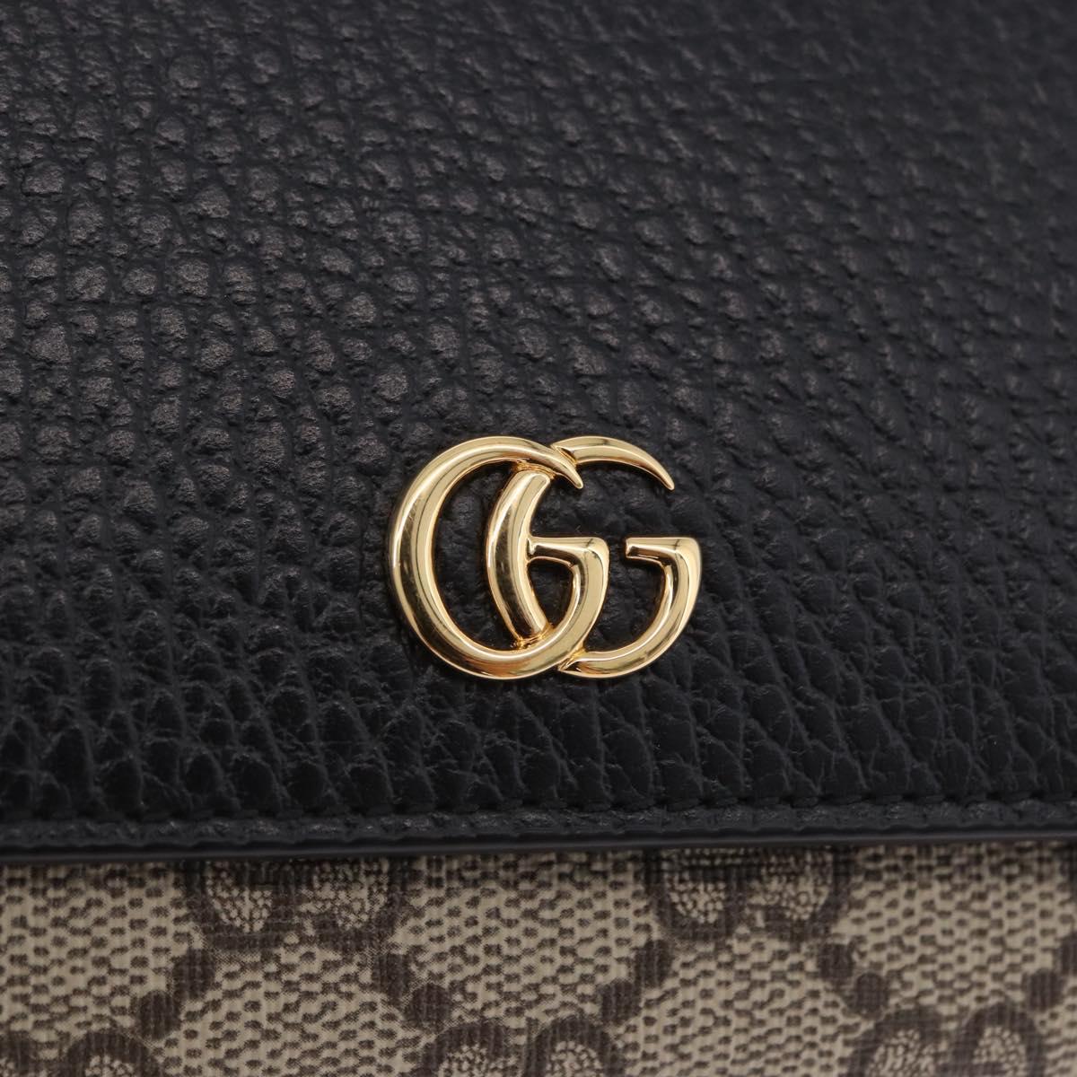 GUCCI GG Supreme Wallet PVC Leather Beige Gold 598587 Auth 193589M
